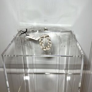 Access Fashion transparent belt with rhinestone buckle. Sz S/M